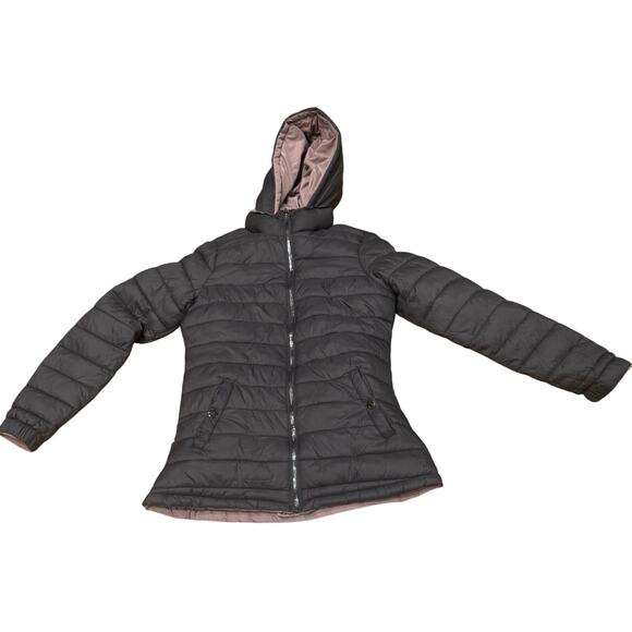 NWOT Snobbish Women's Large Reversible Pink puffer jacket cinch waist Feminine - Picture 5 of 8